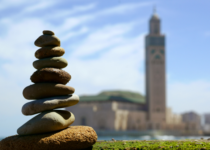 Stunning aerial view of Erg Chebbi golden dunes in the Sahara desert Morocco